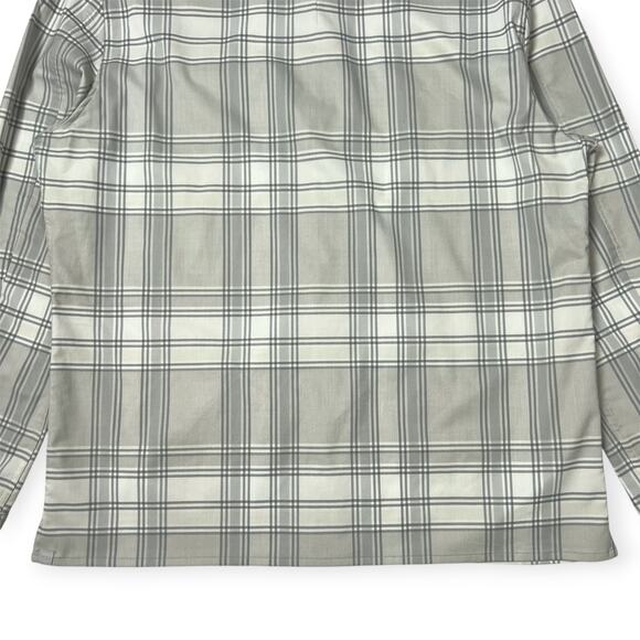 Lululemon Masons Peak Flannel SIZE XXL Gray White Plaid Long Sleeve Button Shirt - Picture 11 of 11
